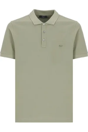 FAY Top, Herre, Grøn, M, Bomuld, Grøn Polo Skjorte med Knapper