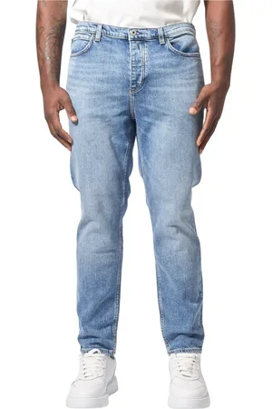 HUGO BOSS Jeans, Herre, Blå, W33, Bomuld, Blå Elastisk Bomuld 5-Lomme Jeans