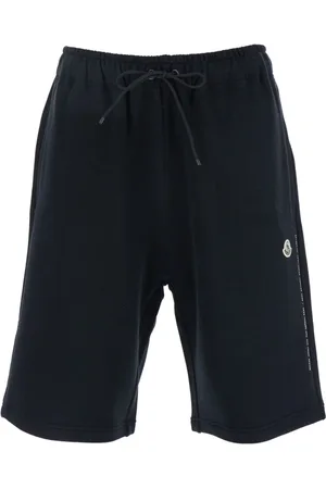 Moncler Shorts, Herre, Sort, M, Bomuld, Sort Logo Patch Bomuldsshorts