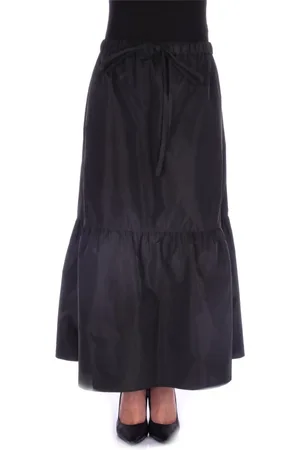 Aspesi Nederdel, Dame, Sort, S, Polyester, Maxi Nederdel med Justerbar Talje
