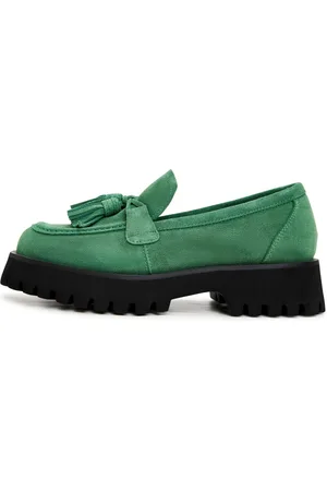 CESARE GASPARI Sko, Dame, Grøn, 36 EU, Uld, Loafers