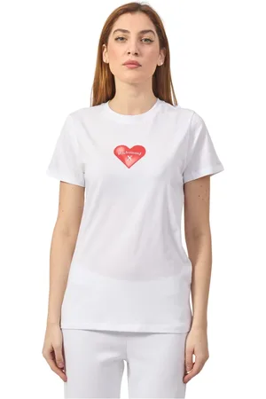 John Richmond Top, Dame, Hvid, S, Hvidt hjerteprint T-shirt