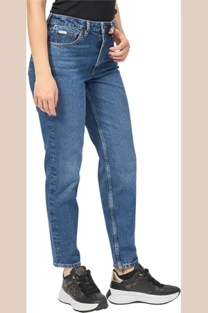 Guess Jeans, Dame, Blå, W30, Bomuld, Blå afslappet pasform jeans med lommer
