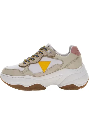 Guess Sko, Dame, Flerfarvet, 36 EU, Læder, Hvide Runner Sneakers med Ruskind Detaljer