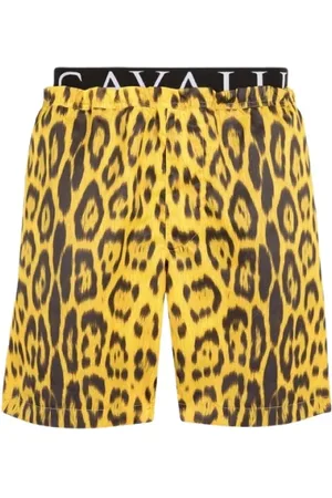 Roberto Cavalli Badetøj, Herre, Gul, 2XL, Dyremønster svømmeshorts