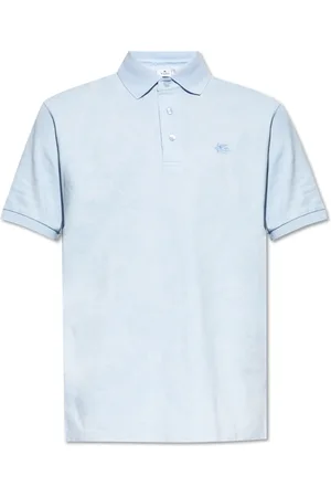 Etro Top, Herre, Blå, S, Bomuld, Polo med logo