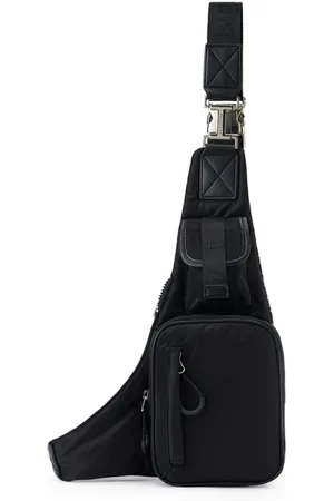 Iceberg Taske, Herre, Sort, ONE SIZE, Uld, Sort blød nylon skuldertaske med store lommer og personlige bånd