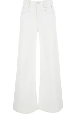 Isabel Marant Jeans, Dame, Hvid, 2XS, Bomuld, Citron Hvid Wide Leg Jeans