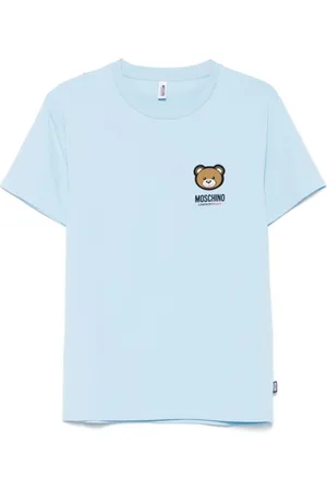 Moschino Top, Herre, Blå, 2XL, Blå Crew Neck T-shirts og Polos