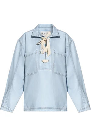 Munthe Bluser & Skjorter, Dame, Blå, XS, Denim, Denim skjorte Fuxalima