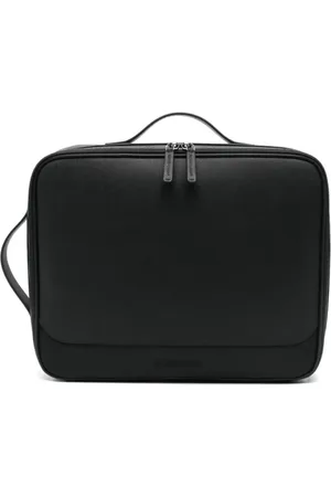 Emporio Armani Taske, Herre, Sort, ONE SIZE, Sort Laptop Taske med Præget Logo