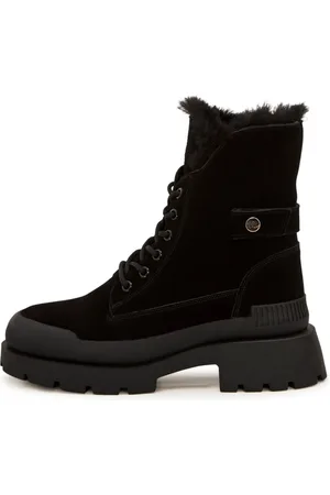 CESARE GASPARI Sko, Dame, Sort, 39 EU, Uld, Elegant Lace-up Ankelstøvler