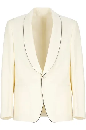 LARDINI Jakke, Herre, , M, Uld, Ivory Uld Shawl Neck Jakke