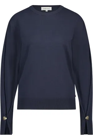 Fabienne Chapot Strik, Dame, Blå, M, Tweed, Molly Button Pullover