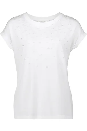 Betty & Co Top, Dame, Hvid, L, Uld, Afslappet skjorte med perler