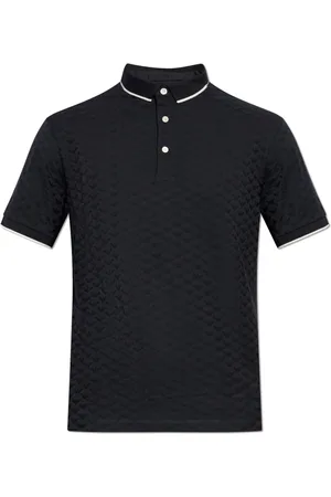 Emporio Armani Top, Herre, Blå, 2XL, Bomuld, Polo med monogram