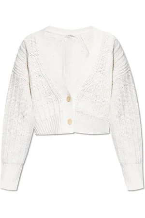 Max Mara Strik, Dame, Hvid, M, Bomuld, Cardigan Stelvio