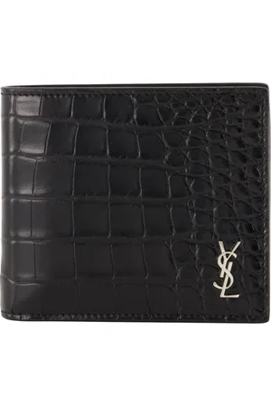 Saint Laurent Tilbehør, Herre, Sort, ONE SIZE, Læder, Krokodillelæder Pung Cassandre Kollektion