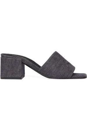 Courrèges Sko, Dame, Grå, 37 EU, Læder, Grå Slip-On Blokhæl Sandaler