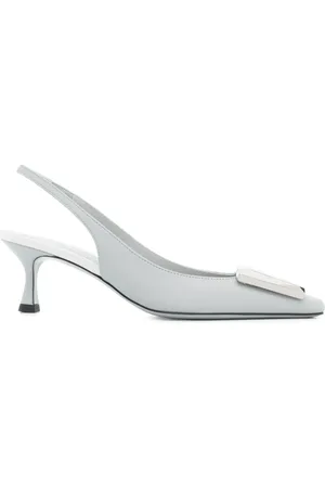 ROBERTO FESTA Sko, Dame, Hvid, 37 EU, Hvid Slingback Kitten Heel Firkantet Tå
