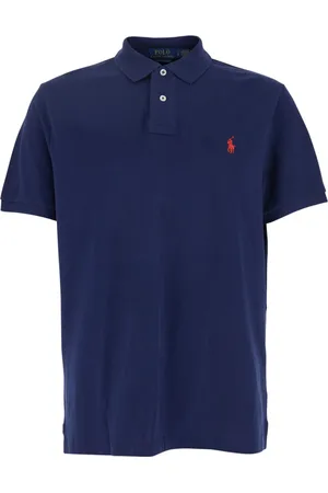 Ralph Lauren Top, Herre, Blå, XL, Bomuld, Blå Polo Skjorte med Pony Detalje