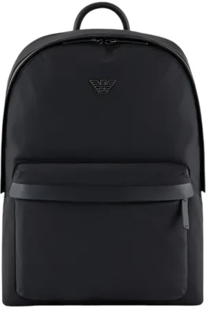 Emporio Armani Taske, Herre, Sort, ONE SIZE, Nylon, Sort Roundshape Nylon Rygsæk