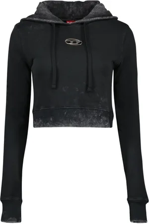 Diesel Sweathshirts & Hoodies, Dame, Sort, M, Bomuld, Slimmy Hoodie Sort Bomuld