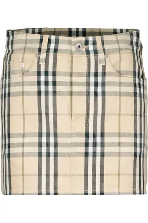 Burberry Nederdel, Dame, , XS, Denim, Vintage Check Mini Nederdel