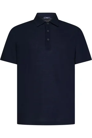HERNO Top, Herre, Blå, L, Uld, Blå Polo Skjorte Stilfuldt Moderne Design