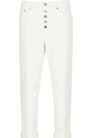 Dondup Bukser, Dame, , W25, Bomuld, Ivory Blend Bomuld Bukser til Kvinder