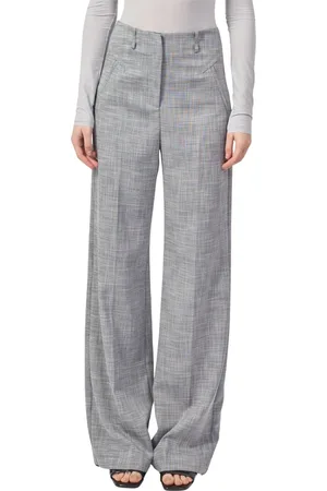 Patrizia Pepe Bukser, Dame, Grå, XS, Polyester, Højtaljede crepebukser, blød pasform