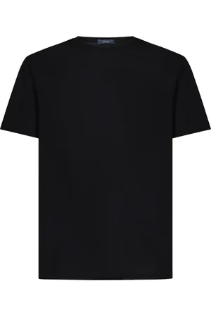 HERNO Top, Herre, Sort, 3XL, Bomuld, Sort Crew-Neck T-shirt med Sølvlogo