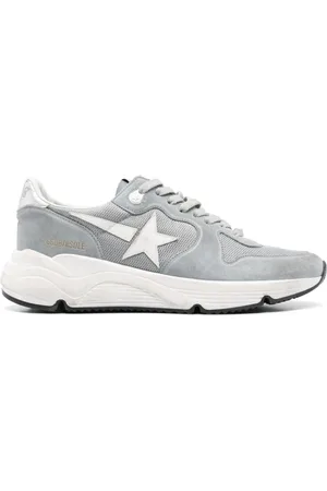 Golden Goose Sko, Herre, Grå, 43 EU, Blå Snøresko med Logo Patch