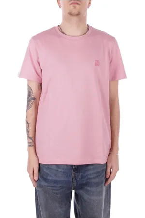 Dondup Top, Herre, Lyserød, M, Bomuld, Logo Front T-shirt
