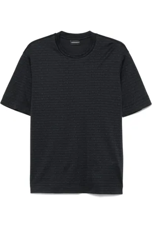 Emporio Armani Top, Herre, Sort, L, Sort Crew Neck T-shirts og Polos
