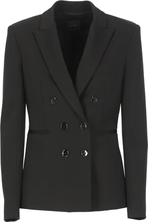 Pinko Jakke, Dame, Sort, L, Sort dobbeltradet blazer til kvinder