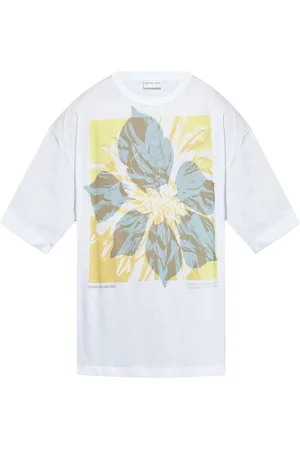 DRIES VAN NOTEN Top, Herre, Hvid, L, Uld, Hvide Crew Neck T-shirts og Polos