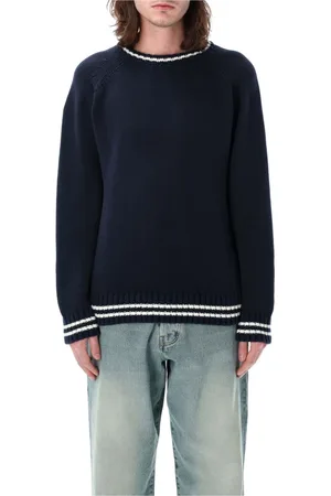 Pop Trading Company Strik, Herre, Blå, L, Bomuld, Navy Strikvarer Ss25 Sweater