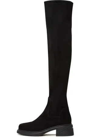CESARE GASPARI Sko, Dame, Sort, 37 EU, Suede, Suede Chic Over-the-Knee Støvler