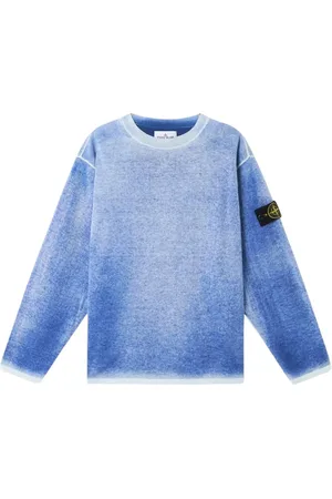 Stone Island Strik, Herre, Blå, M, Uld, Stilfulde Sweaters Kollektion