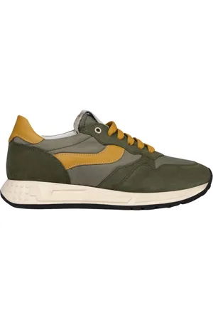 Exton Sko, Herre, Flerfarvet, 40 EU, Læder, Grøn Ruskind og Tekstil Sneakers