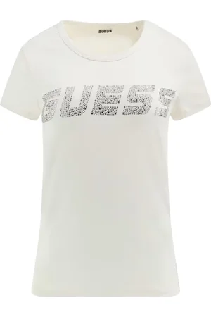 Guess Top, Dame, Hvid, M, Bomuld, Kiara Kortærmet Bomuldst-shirt
