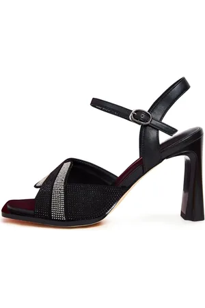CESARE GASPARI Sko, Dame, Sort, 40 EU, Elegant High-Heeled Sandaler - Sort