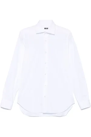 BARBA Skjorte, Herre, Hvid, 3XL, Bomuld, Hvid Bomuldsskjorte med Knappelukning
