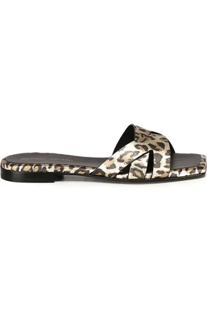Giuliano Galiano Sko, Dame, Flerfarvet, 40 EU, Leopard Flade Sandaler Made in Italy