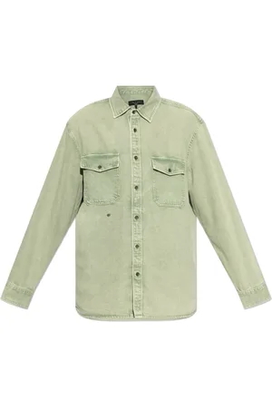 RAG&BONE Skjorte, Herre, Grøn, L, Denim, Denim skjorte