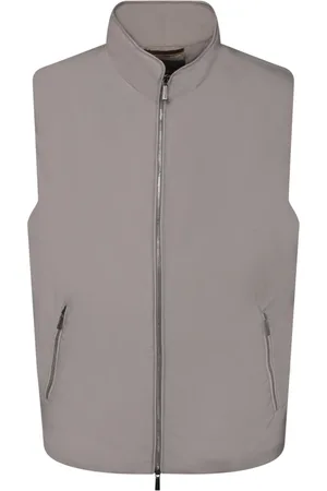 MOORER Jakke, Herre, Grå, L, Nylon, Nylon Høj Krave Ærmeløs Vest