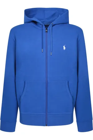 Ralph Lauren Sweathshirts & Hoodies, Herre, Blå, M, Bomuld, Moderne Zip Hoodie med Broderet Logo