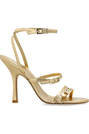 Stuart Weitzman Sko, Dame, Gul, 35 1/2 EU, Læder, Hælede sandaler Georgie
