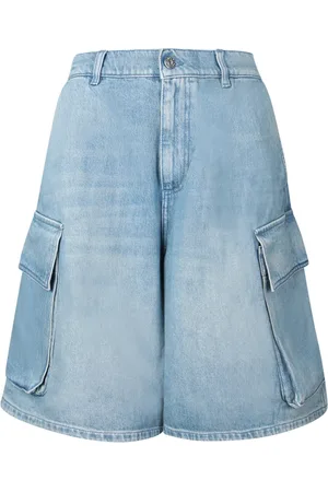 J.W.Anderson Shorts, Herre, Blå, S, Denim, Faded Denim Cargo Shorts